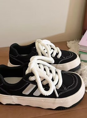 青岛福客来女鞋 断码清仓小众厚底帆布鞋女2026春季新款学生百搭c