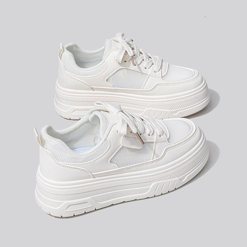 青岛福客来女鞋代工厂夏季增高透气网面小白鞋女2026新款百搭板鞋,女鞋,网面鞋,淘宝优惠券,粉丝福利购,淘宝优惠卷