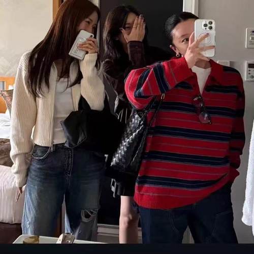 韩国订单加厚扎实男女同款阔版针织衫