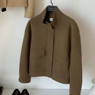 About 小立领双面100羊绒短外套 Moon韩货