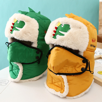 儿童帽子秋冬季男童女宝宝保暖围脖一体帽防风抗寒围巾东北雷锋帽