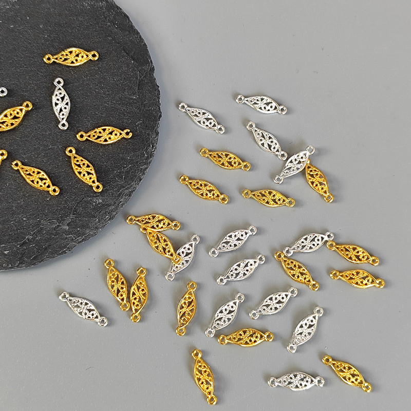 合金仿花丝上下孔流苏连接吊