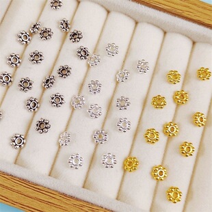 合金diy雪花隔片小梅花穿手链项链软璎珞隔珠金属材料饰品配件