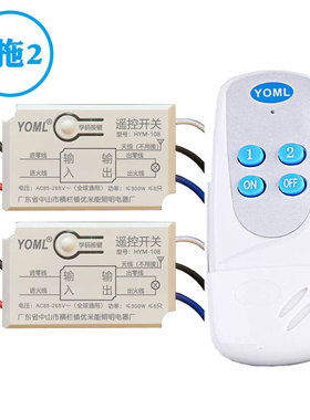 无线遥控开关220v110V模块单控吸顶灯LED灯节能灯灯遥控器一拖二