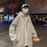 XZ213-19W55-P55控68纯色大码百搭卫衣长袖开衫连帽，男装卫衣，星座213