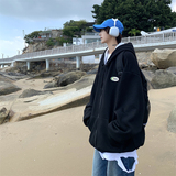 XZ213-MY34-P88控108港风大码浮雕设计加绒开衫连帽卫衣，男装卫衣，星座213