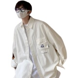 XZ213-CS006-P45控58休闲大码工装纯色衬衫，男装衬衫，星座213