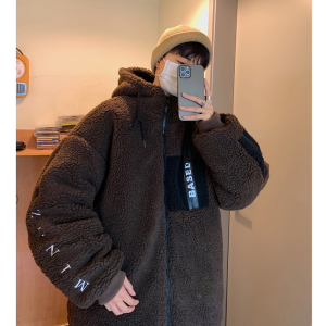 MY18-P148控168 加厚羊羔毛连帽棉衣 高品质棉服图片