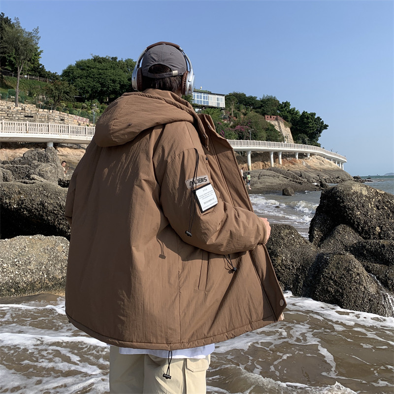 XZ213-MY50-P148控168港风大码冲锋连帽加厚棉衣防水设计,男装棉衣,星座213