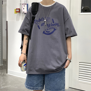 XZ213-19D111-P25控38 大码创意印花宽松T恤潮流男短袖图片