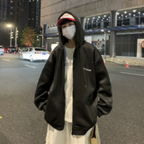 XZ213-19W55-P55控68纯色大码百搭卫衣长袖开衫连帽，男装卫衣，星座213