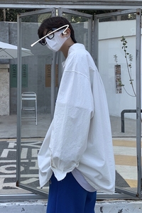 XZ213-CS006-P45控58休闲大码工装纯色衬衫图片