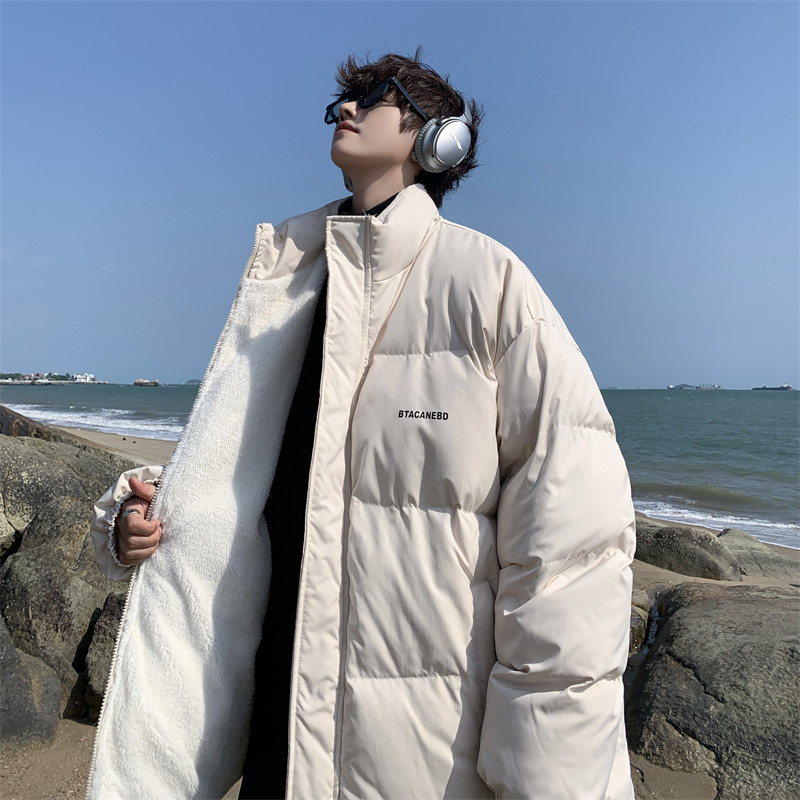 XZ213-MY33-P98控118港风大码加厚立领纯色棉服内里羊羔毛保暖,男装棉衣,星座213