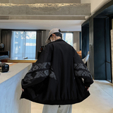 XZ213-19JK26-P75外套2025年休闲拉链青春港风腰果花夹克大码双色，男装夹克，星座213