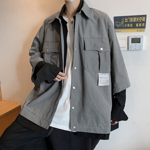 19JK19-P108控128  2021春秋装新款假两件男大码 主推差价足 货足图片