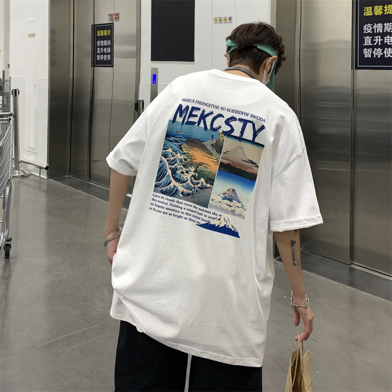 XZ213-21D05-P25控38港风大码印花清凉一夏T恤,男装T恤,星座213