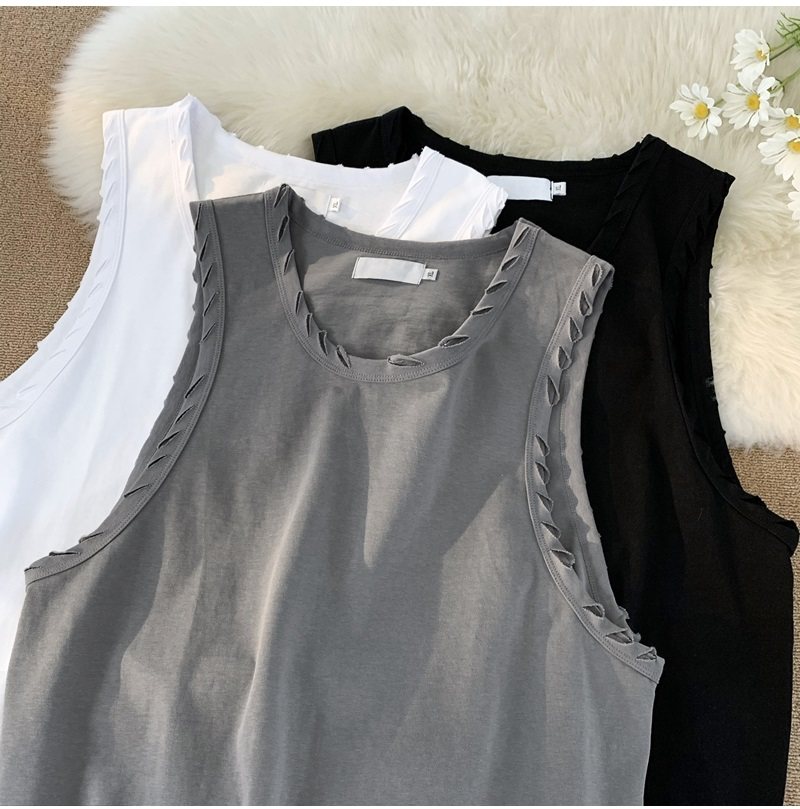 xz213-BX02-P35控48直播品质240克破洞背心，男装背心/马甲，星座213