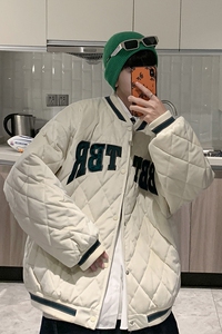 XZ213-JY50-P98控128菱形格加厚棉衣棒球服 主推差价足！图片