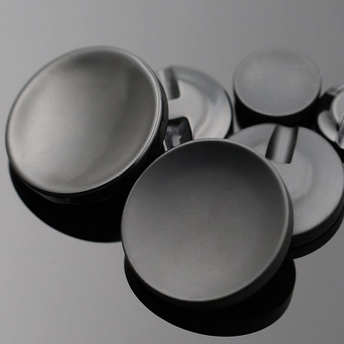 高档哑光黑色亮面树脂毛呢大衣