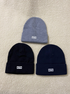 冷帽毛线帽瓜皮帽街头美式 情侣款 logo 针织帽男女同款 KITH秋冬新款
