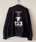 黑人宝宝特宽松黑色高街帽衫 123fog连帽黑人小孩带帽卫衣男女同款