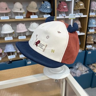 韩版帅气英伦风宝宝帽子搞怪风卡通男孩春秋纯棉鸭舌帽女孩防晒帽