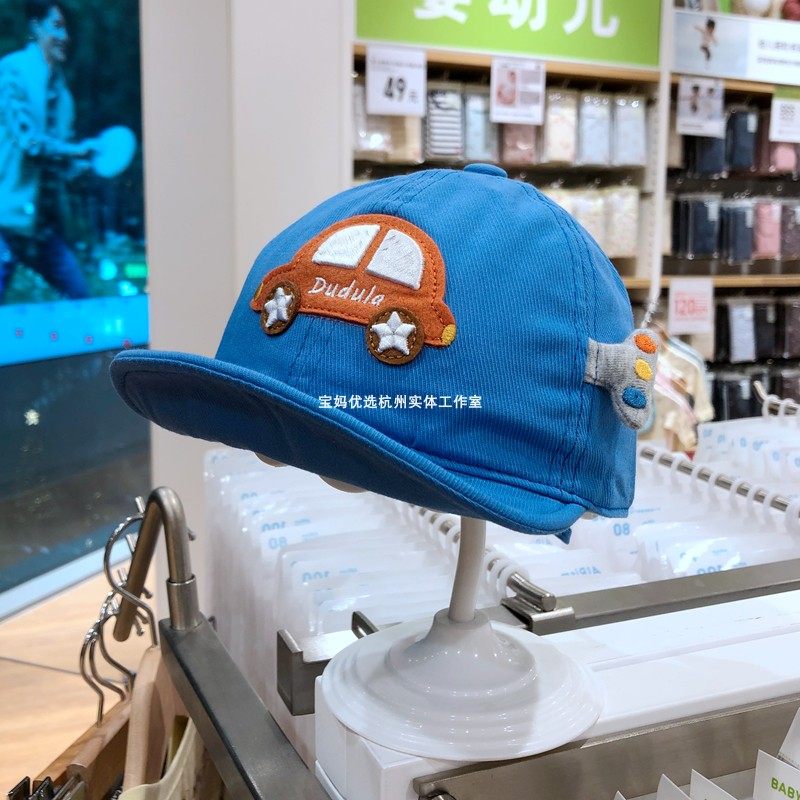 嘟嘟啦纯棉鸭舌帽卡通小汽车帽子图片