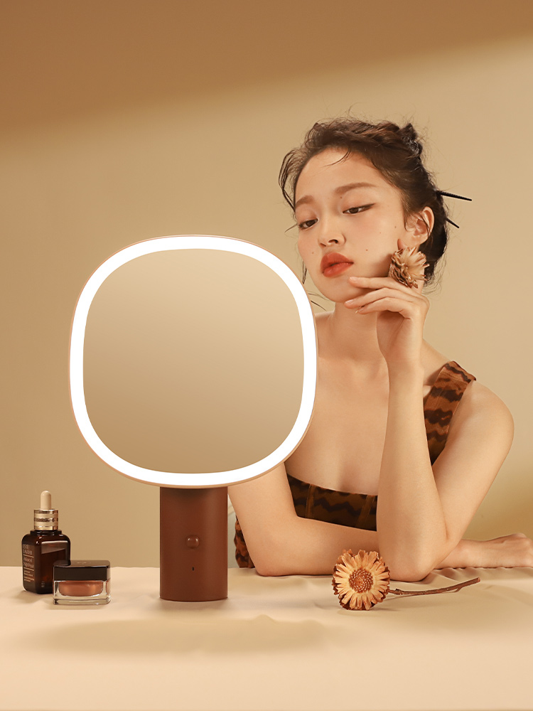 MUID大树化妆镜台式led全妆容美妆镜补光带灯桌面智能充电梳妆镜