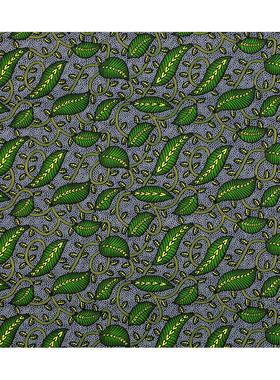 非洲印花蜡染布绿色树叶安卡拉服装布料面料African batik fabric