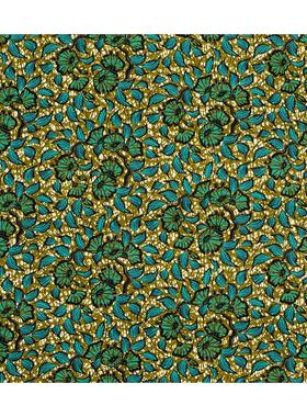 非洲绿色印花双面涤纶面料民族服装布料African batik fabric