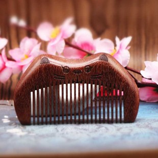 女士时尚爆款加厚桃木木梳子Women Fashion Wooden Comb