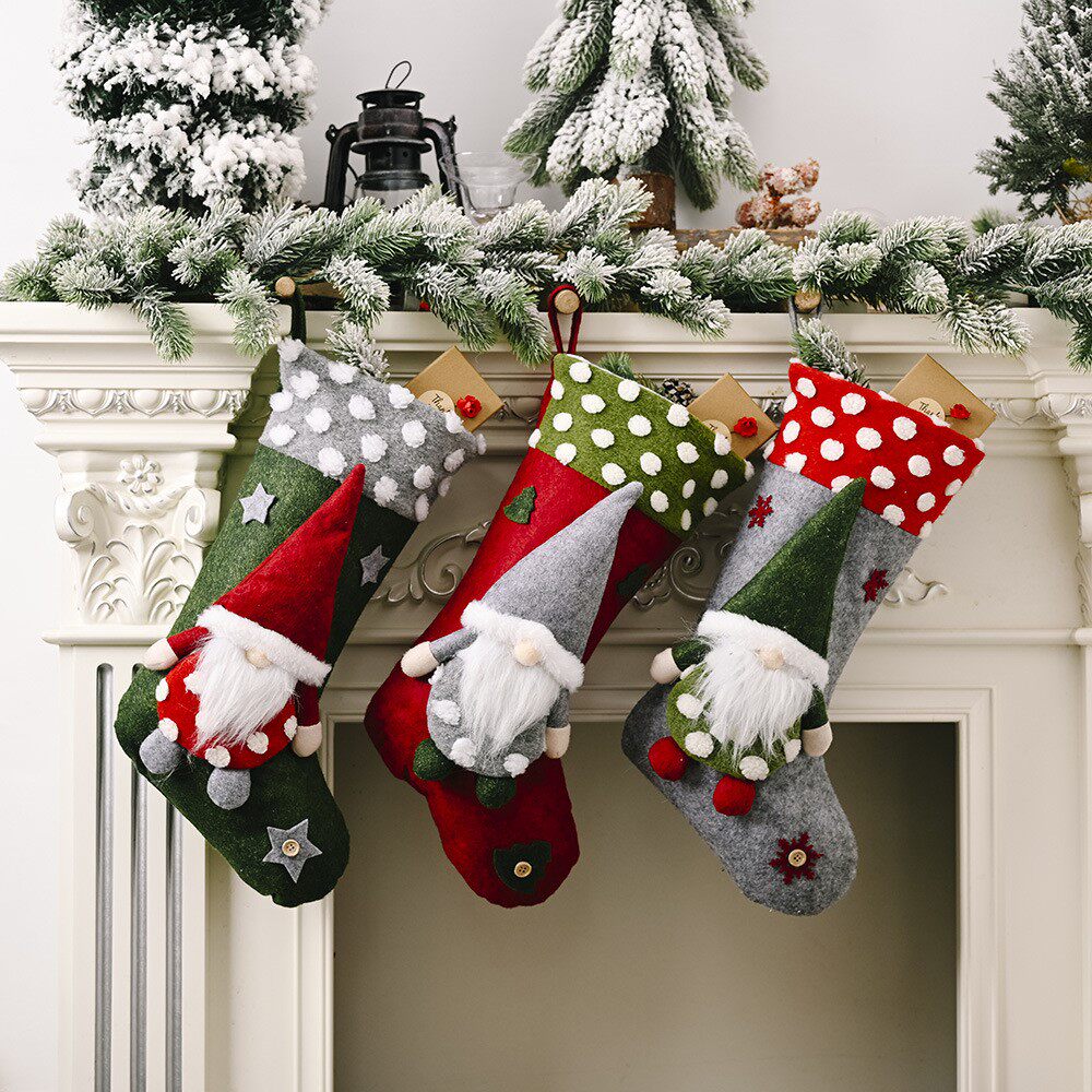 christmas decoration lamb wool christmas stocking圣诞袜礼物