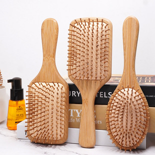 楠竹头皮按摩梳顺发护理美发梳气囊梳防静电气囊梳Wooden comb