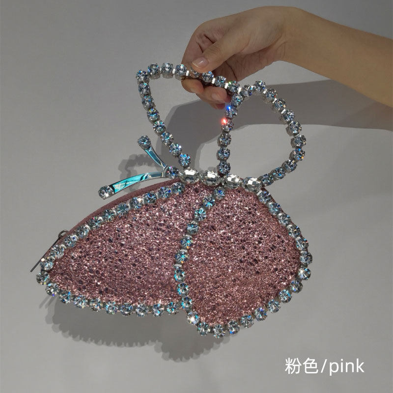 ins同款带钻蝴蝶手拿包镶钻晚宴包手包Butterfly handbag