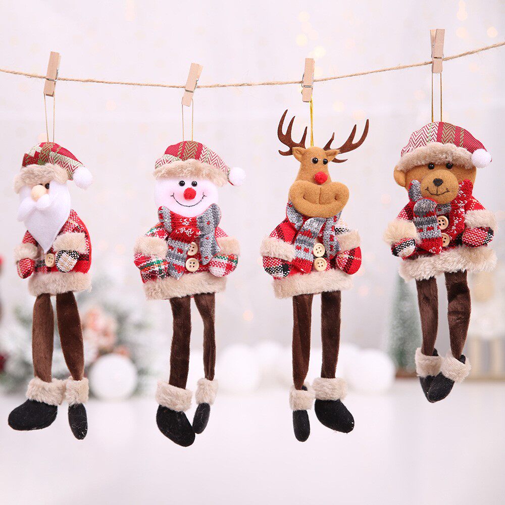 christmas decoration plaid doll pendant 圣诞树挂件玩偶
