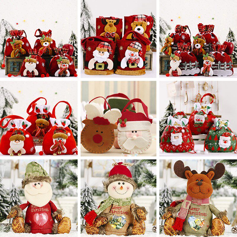 christmas ornament cartoon tote bag candy bag圣诞节糖果袋