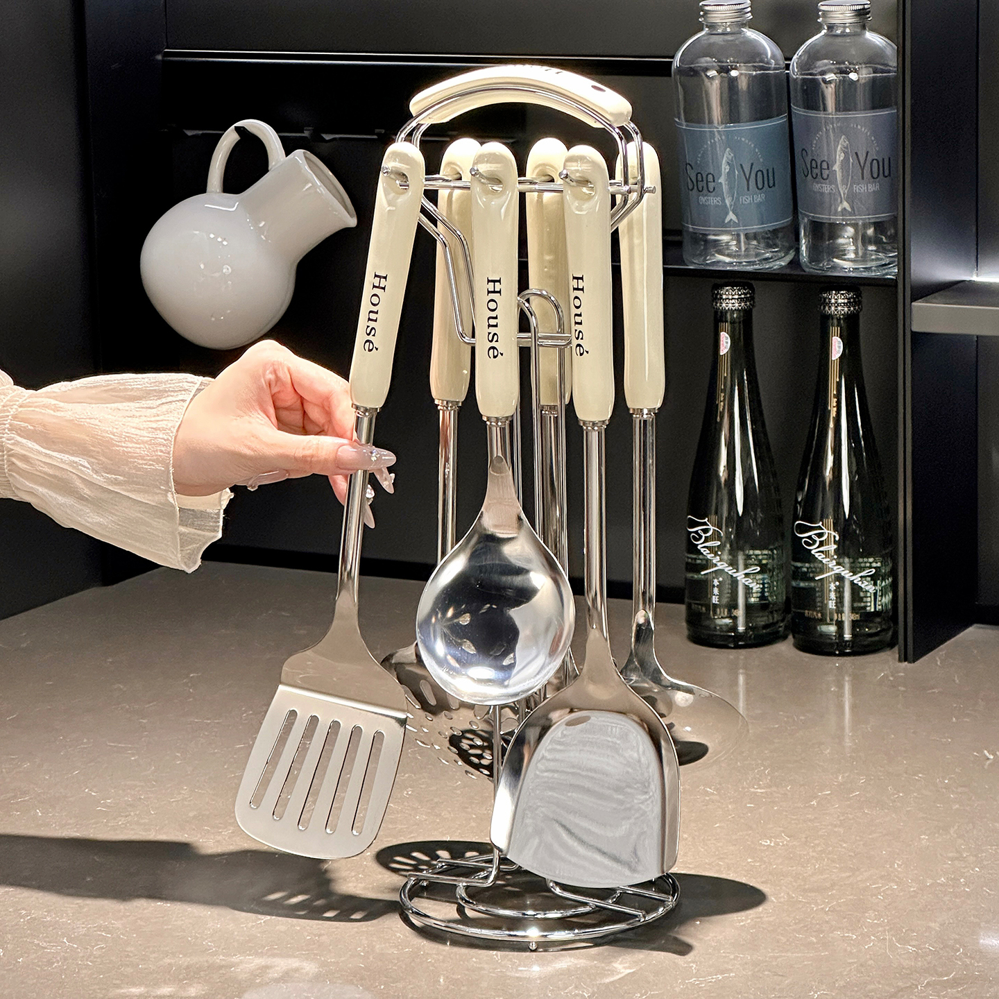 颂家乐厨房不锈钢锅铲七件套家用