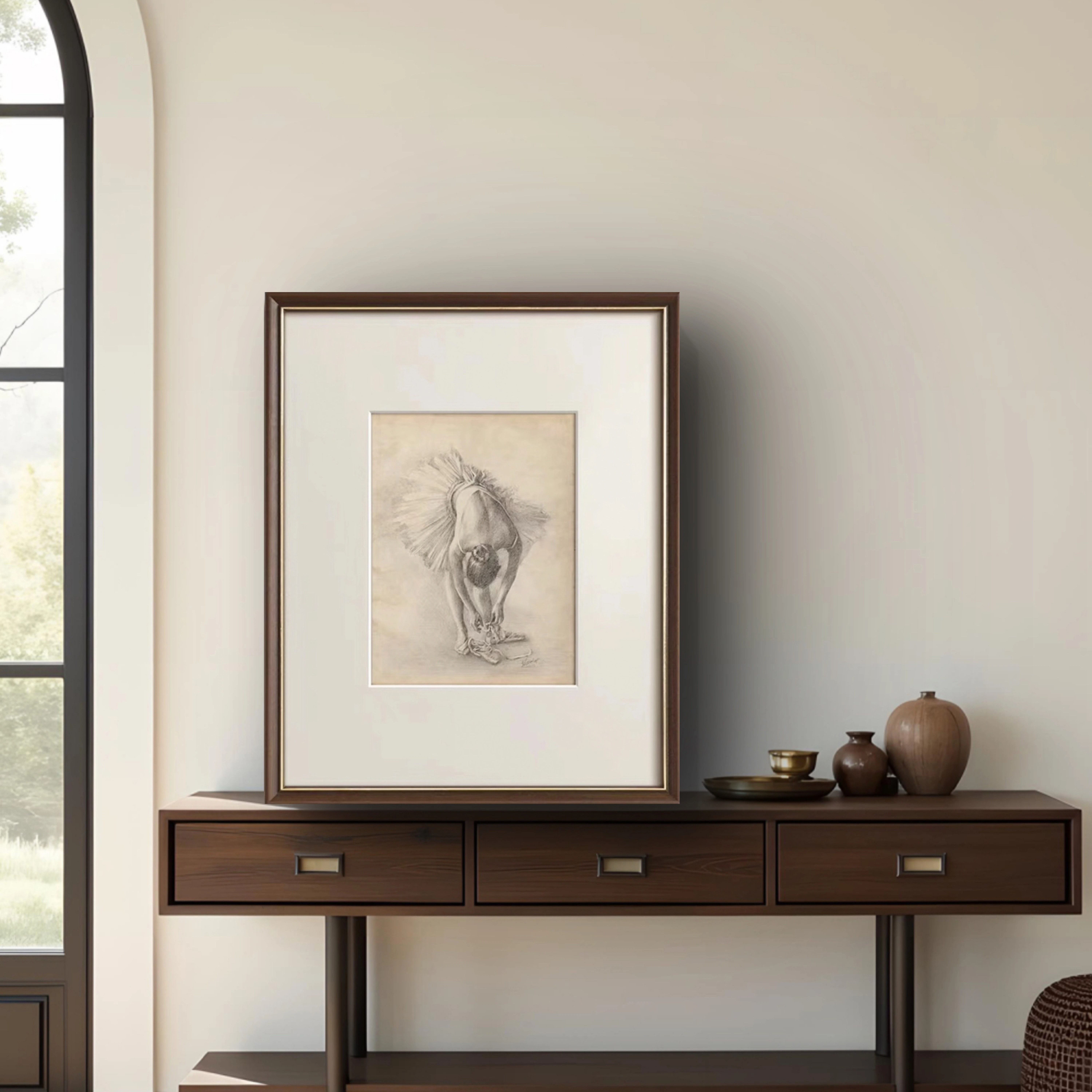 法式复古艺术装饰画芭蕾舞素描挂画琴房舞蹈教室餐厅走廊卧室壁画图片