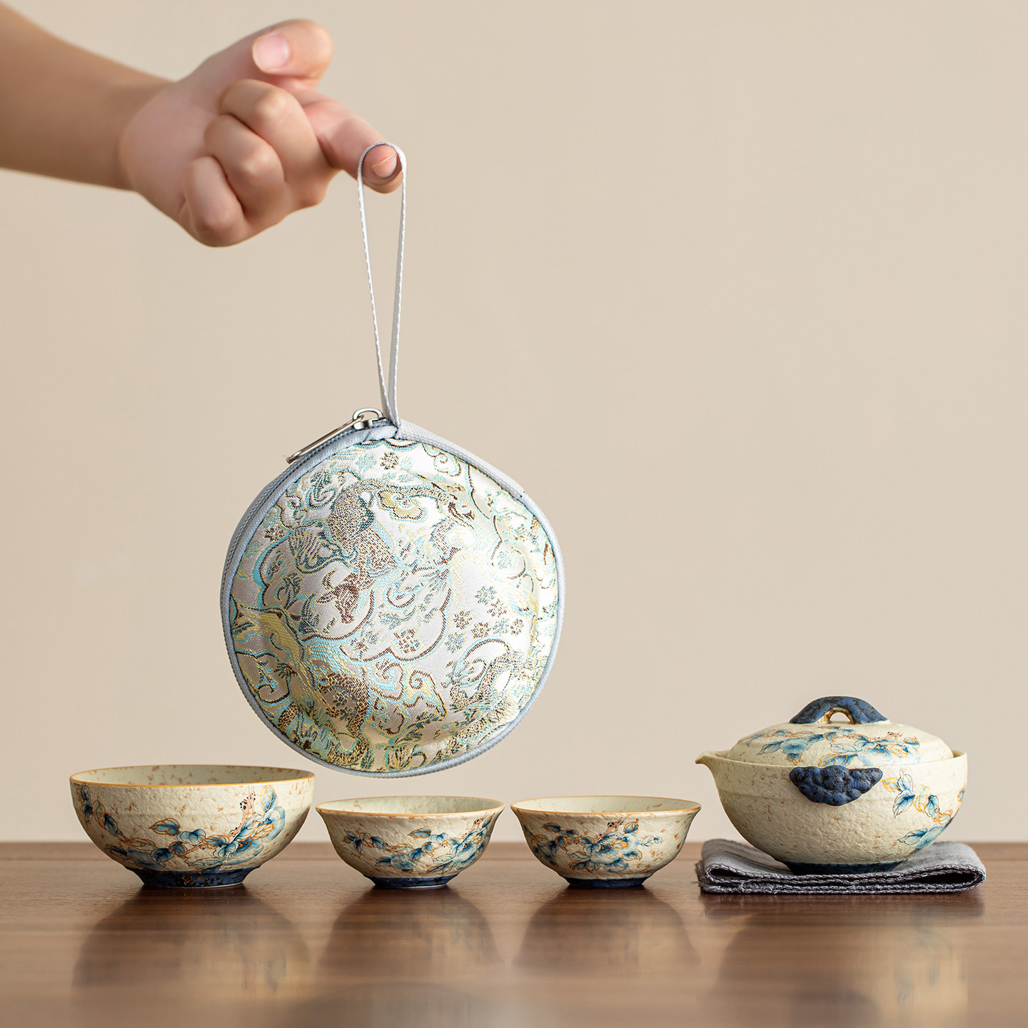 火石红柿柿如意快客杯户外旅行茶具套装小套便携式喝茶一壶三杯,餐饮具,旅行茶具,淘宝优惠券,粉丝福利购,淘宝优惠卷