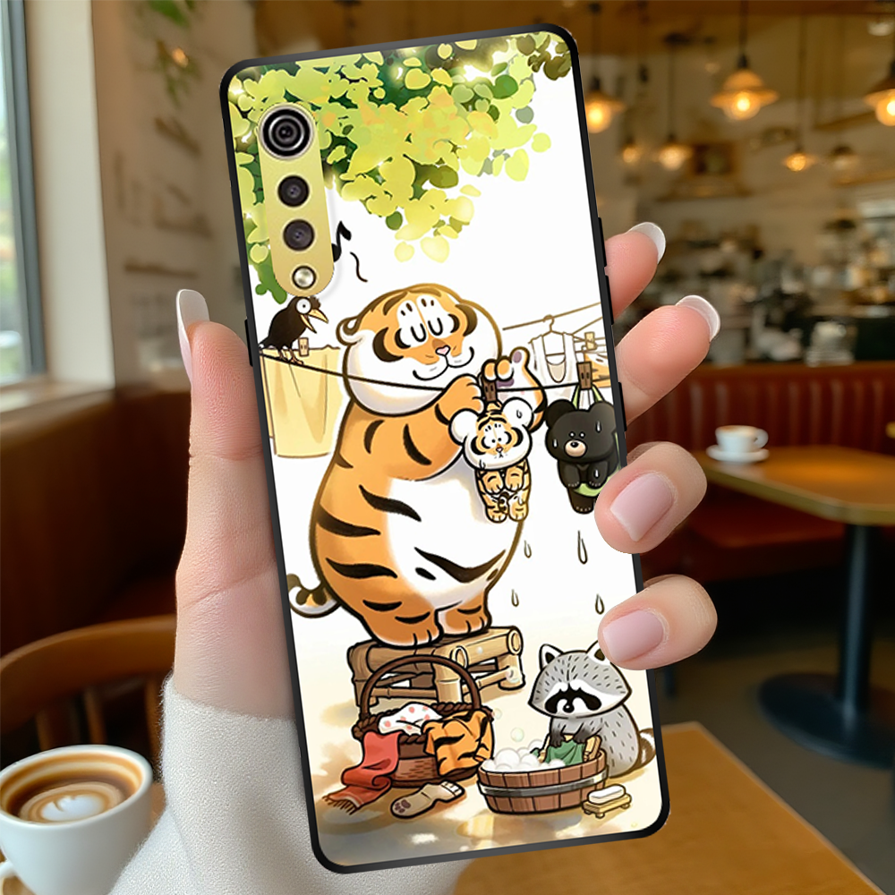 猛虎下山适用于LG Velvet 2pro Velvet V60 V50 G8S G8 G7 PLUS手机壳防摔全包硅胶黑色软壳保护套新款定制
