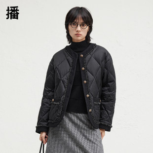 WP小香风轻薄羽绒服女冬季 气质外套DDR4RD5123 小个子短款