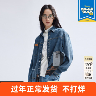 播迪士尼唐老鸭联名系列商场同款时髦翻领牛仔衬衫外套BDR1CD0200