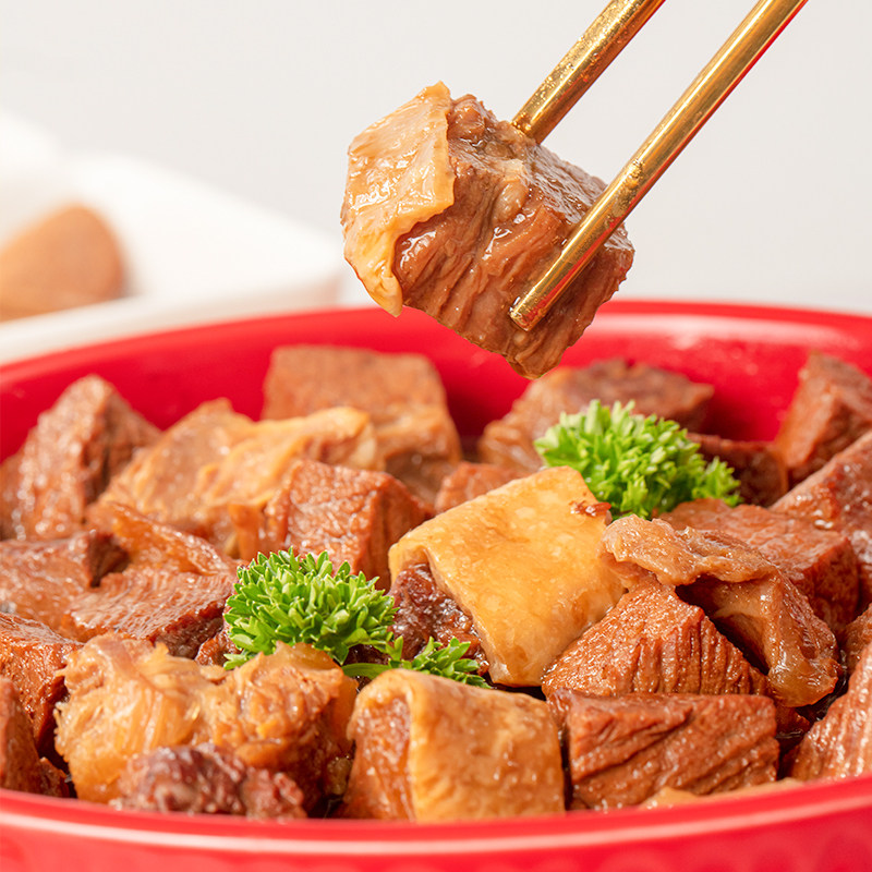 【拍2袋】谷言牛套皮500g正定特产炖牛肉半成品预制菜快手菜