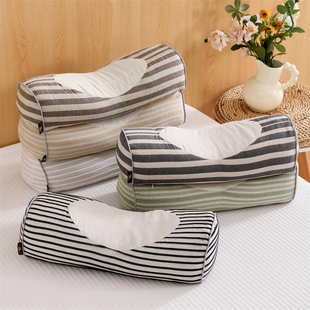 全荞麦皮护颈椎枕头助睡眠睡觉专用枕芯反弓牵引硬支撑棉麻圆柱枕