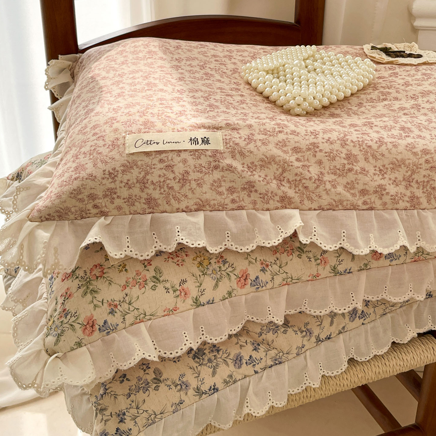 全棉麻荞麦护颈枕头单人学生