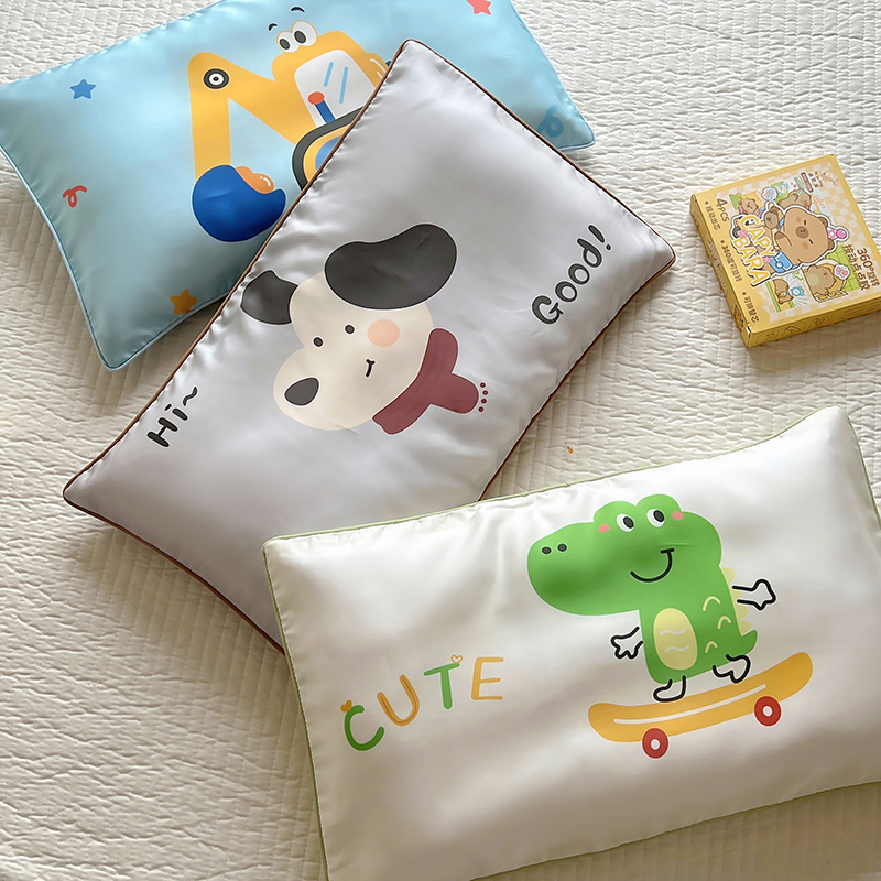 夏季儿童莱赛尔天丝枕套一对装