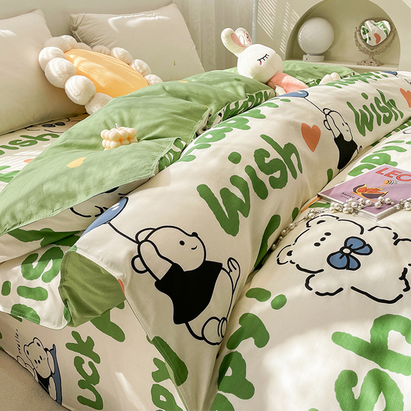 夏季纯棉被套单件单人卡通床单