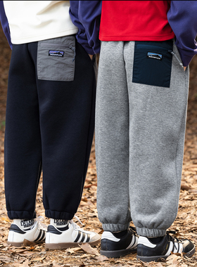 RS家26春季日系男童口袋拉链休闲长裤儿童中大童宽松束脚裤运动裤