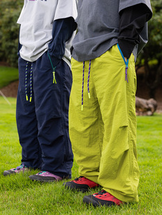 中大儿童裤 针织里双层休闲撞色拉链伞裤 子 2025秋款 RS家男童休闲裤