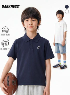 RS家26夏季日系女男童透气翻领Polo衫短袖中大儿童休闲T恤上衣